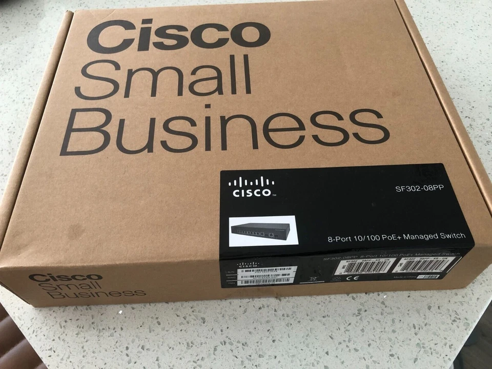 Cisco SF302-08PP 8 Port 10/100 PoE+ Managed Switch NEW - Image 2 of 2