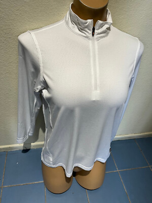 Kerrits Equestrian WHITE Long Sleeve 1/4 Zip Riding Shirt - Youth Size XL