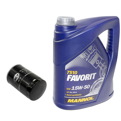 Motoröl Set 15W50 API SL CF 5 Liter Ölfilter SM137 für Seat Ibiza VW Golf III