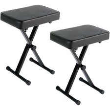 Adjustable Padded Keyboard X-Style Bench, Black, 19.5 inches
