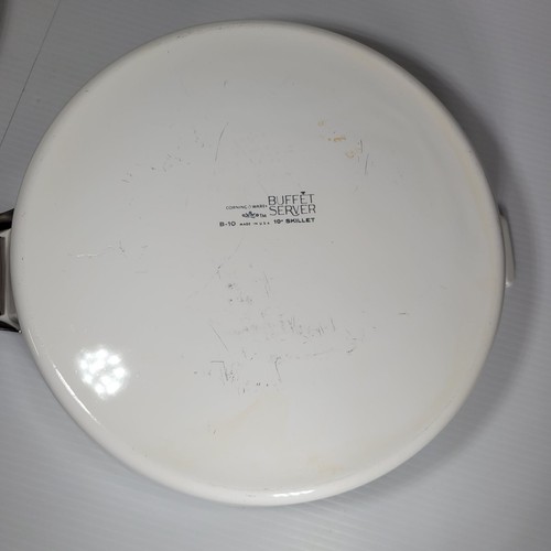 Corning Ware White 2.5 Qt B-10 Buffet Server Skillet Lid Twist Lock Handle - Picture 10 of 11