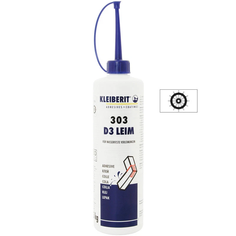 KLEIBERIT 303.0 PVAC-Klebstoff Weißleim, 0,5 Kg Flasche