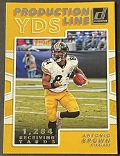 2017 Donruss Production Line Yardage Steelers Football Card #15 Antonio Brown