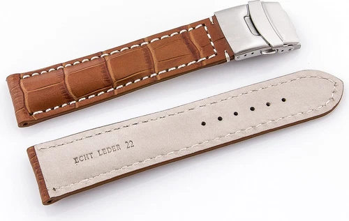 Armband Faltschließe Alligatorprägung Kalbsleder schwarz braun blau grün 20mmNEU - Bild 9 von 13