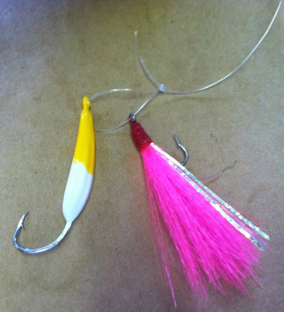 SILLY WILLY LURES 1 oz RIGGED w/ TEASER POMPANO, BLUEFISH, MACKEREL