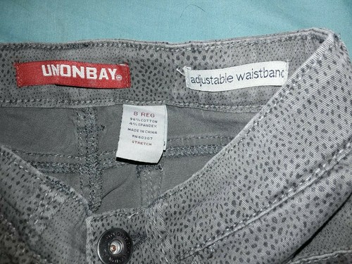 UNIONBAY Skinny Stretch Jeans Girls Sz 8 Medium M Tory Gray cotton blend pants - Picture 3 of 3