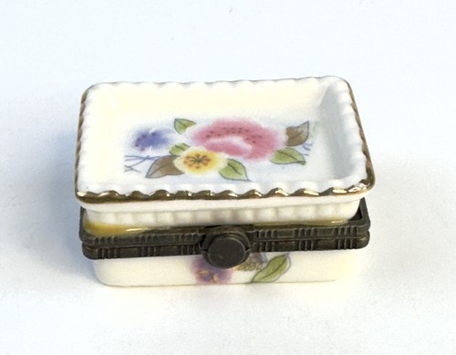 Porcelain Hinged Trinket Box Small Floral Box