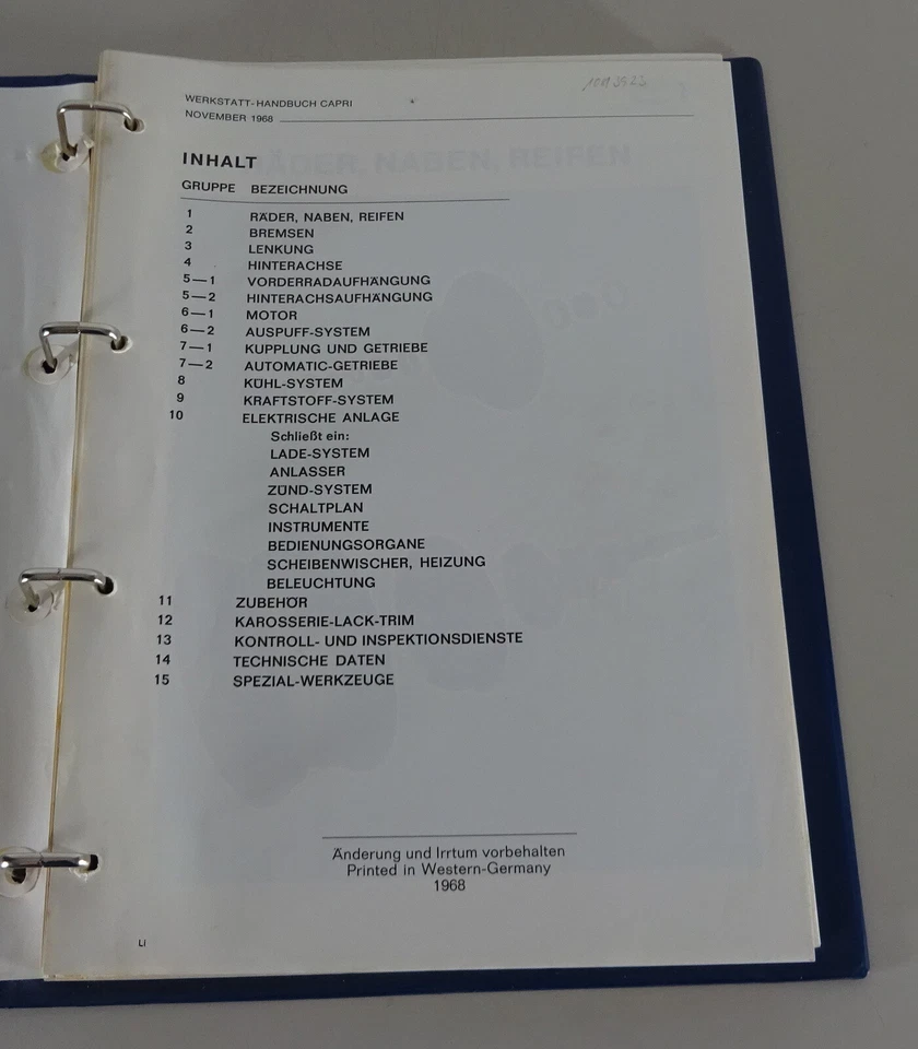 Manual De Taller Ford Capri I Desde 1968 Estado 1968 - Imagen 3 de 4