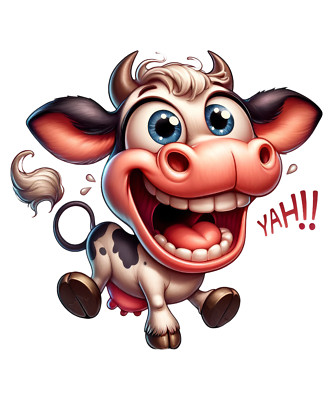 Car Sticker 18x18 cm | Funny Cow | Weatherproof | High Quality Film