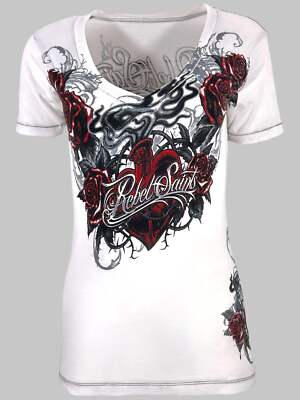 Rebel Saint By Affliction MORTICIA 新品 S Rebel Saint By Affliction Women's T-shirt Morticia | eBay