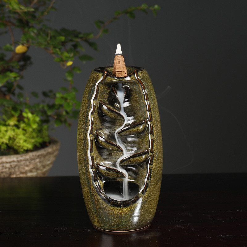 Ceramics Backflow Incense Burner Waterfall Censer Holder Gift Home Decor