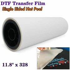 QOMOLANGMA 11.8" x 328' Direct to Film Transfer Film Roll Single Sided Warm Peel