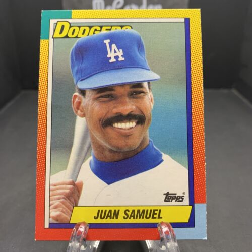 1990 Topps Traded Factory Set White Back Juan Samuel #109T Los Angeles Dodgers