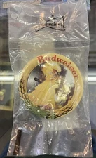 NEW Vintage Set of 6 Mini Budweiser Beer Metal Coasters Tip Tray 3.5” Yellow