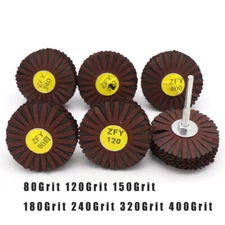 80 - 400 Grit Sanding Flap Wheel Discs Abrasive 1/4'' Shank for Drill Metal Wood