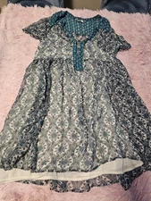 Anthropologie Maeve Boho Sheer Dress W/Liner Tank Sz Small  Two Pieces Attached 