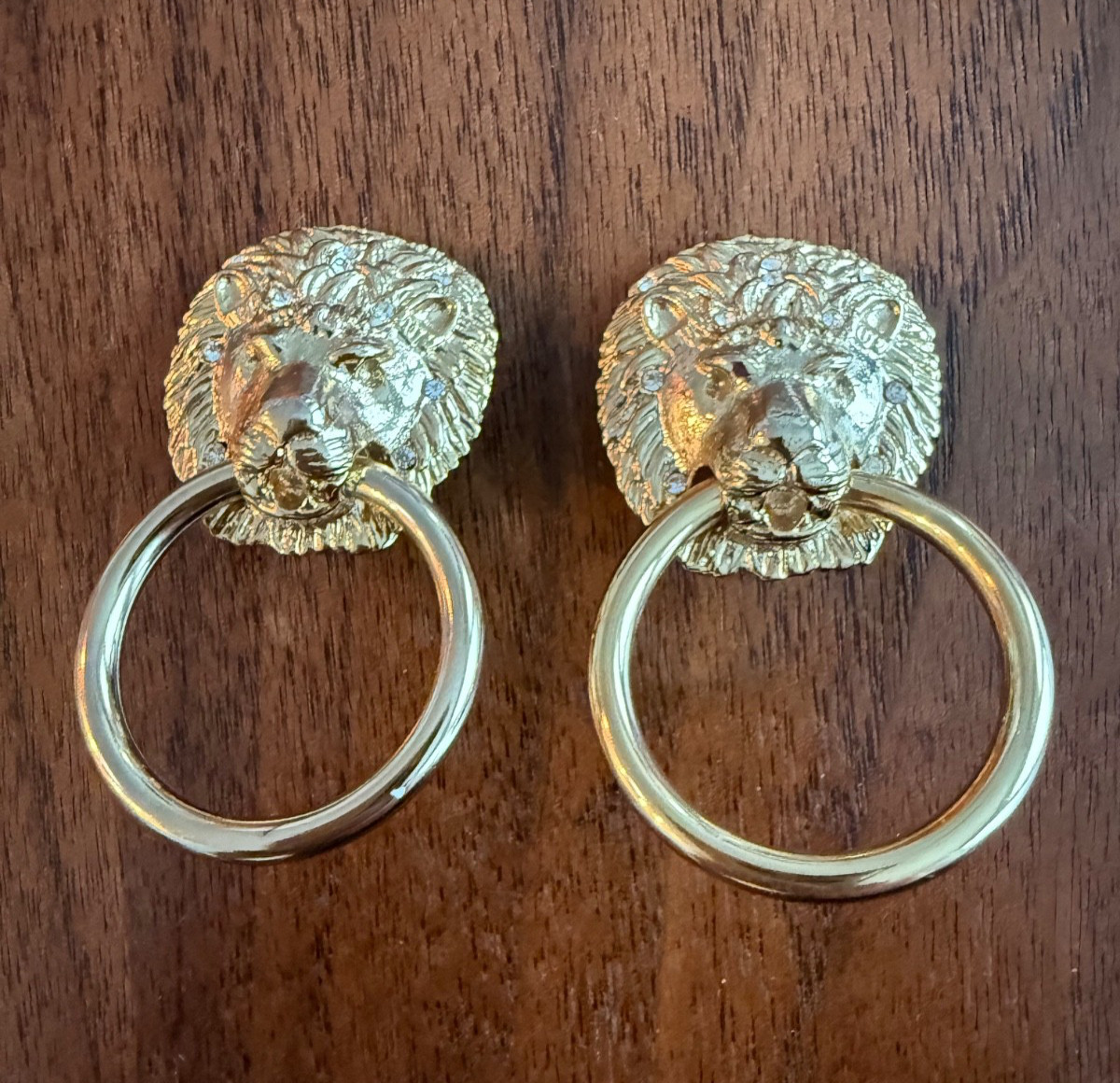 Vintage Kenneth Jay Lane KJL  Lion Head Door Knoc… - image 1