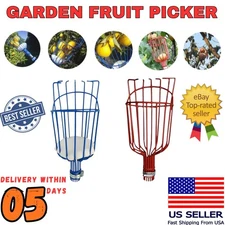 Best Garden Fruit Harvest Basket Picker Pole Metal Lightweight Tong Garden Tools