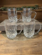 Set of 4 Kristal Zajecar Nobility Tankard - Heavy Crystal Handled Beer Mug 18 oz