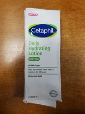 Cetaphil Daily Hydrating Lotion for Face Oil-Free 3 oz. DAMG BOX E14C