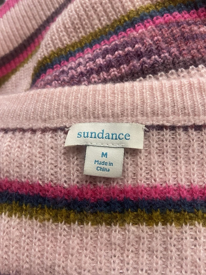 Suéter Sundance Mist In The Meadows Rosa Rayas Para Mujer Cuello en V Talla Mediana Foto 3 de 4