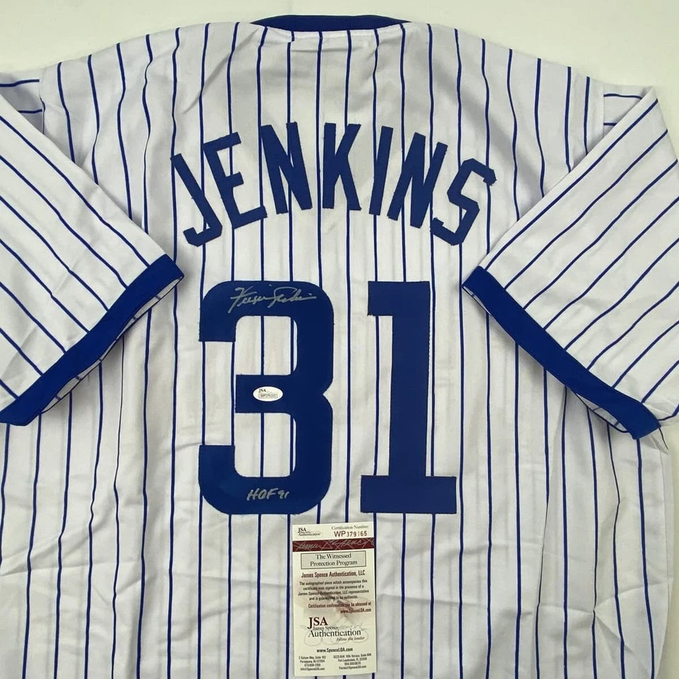 Autographed/Signed FERGIE JENKINS HOF Chicago Pinstripe Baseball Jersey JSA COA - Image 2 of 4