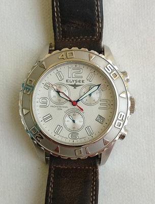 Elysee Chronograph Armbanduhr Herrenuhr Edelstahl Made In Germany Batterie Neu