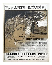 Les Arts Réunis Vintage Poster Wall Art - Elegant Exhibition Print