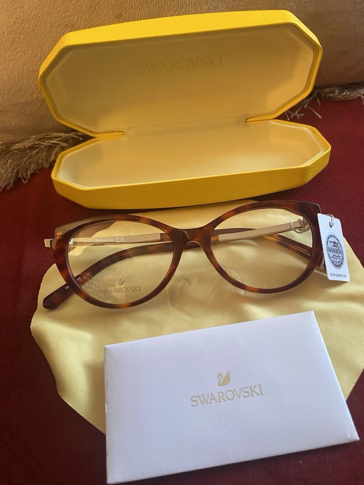 Marcos ópticos SWAROVSKI SK 5413 51 mm marrón/dorado venta al por menor $212 nuevos auténticos Foto 4 de 4