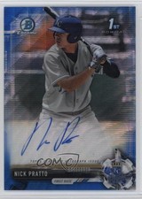 2017 Bowman Draft Chrome Pick Blue Wave Refractor 3/150 Nick Pratto Auto 2f0