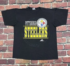 Vintage Apex One Pittsburgh Steelers Single Stitch T-Shirt Double Sided 90s XL