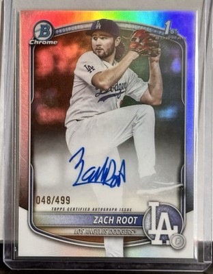 2025 Bowman Draft Zach Root 1st On Card Auto Refractor # /499 Dodgers SP First