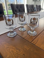 Set of three 1977 The Queens Silver Jubilee glass/goblet