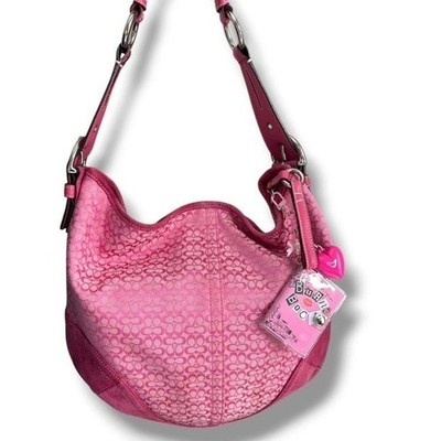 バッグ COACH soho hobo tote bag pink y2k Bolso de Hombro Coach Y2K 2004 Rosa Mini C Signature Soho Hobo