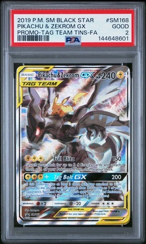 PSA 2 Pikachu & Zekrom GX SM168 2019 Sun & Moon Black Star Promo Pokemon Card