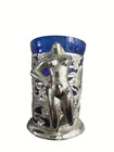 Vintage Japanese Cut Stein Cup w/ Dragon & Woman Figure Art Deco Piece — photo 2