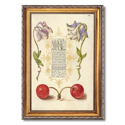 Canvas Print Oil Paintings Reproduction botanical flowers and cherries