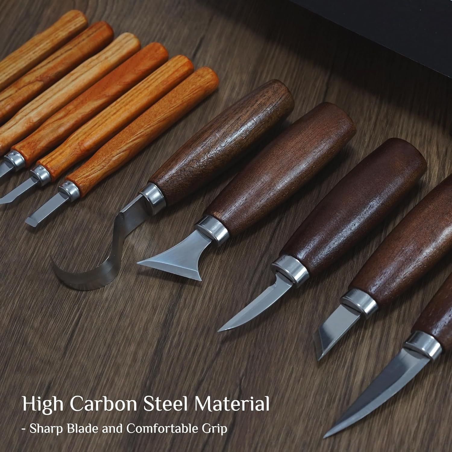Beginner Wood Carving Kit with 26 Tools and Leather Storage Bag for All Ages