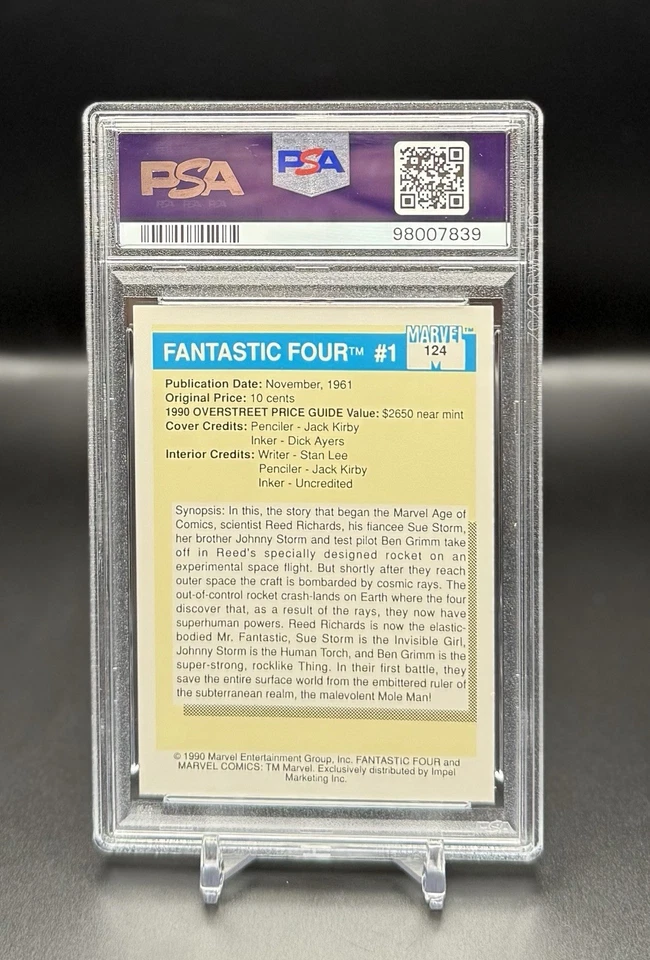 1990 Marvel Universe Fantastic Four #1 MVC #124 PSA 10 GEM MINT - Image 4 of 4