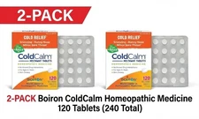 2 Pack - Boiron ColdCalm Cold Relief Medicine Meltaway Unflavored 120 Count