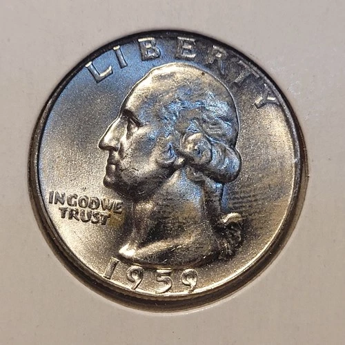 1959 D Washington Quarter BU Uncirculated Mint State 90% Silver 25c US Coin