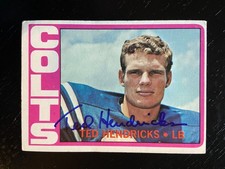 Ted Hendricks Autographed  1972 Topps Football ROOKIE Card #93 Hall of Fame. rookie card picture