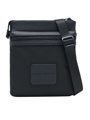 Armani Exchange Herren Umhängetasche mit Box-Logo, Schwarz