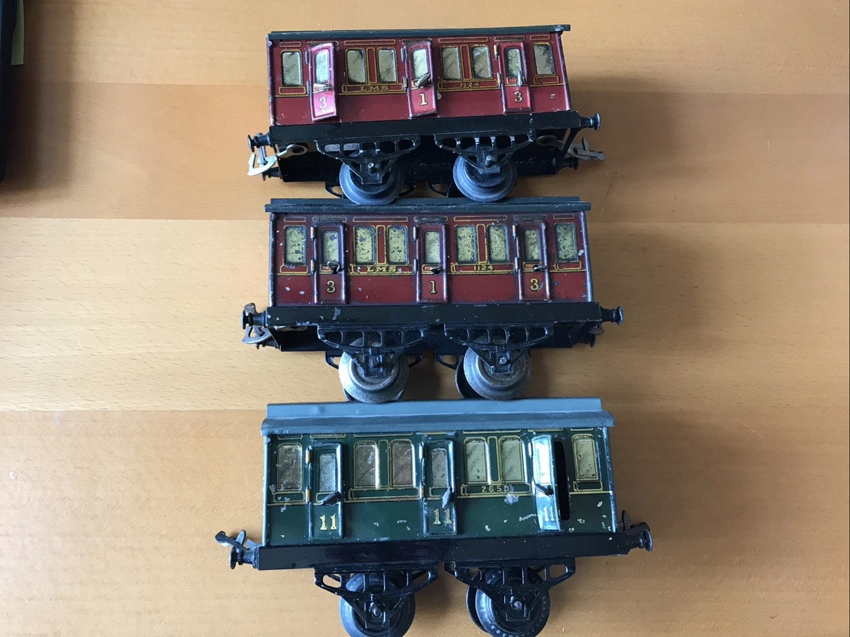 Wagon Voyageurs/Bagages Hornby Échelle 0 - Ancien - Vert - Époque 3 - Vintage
