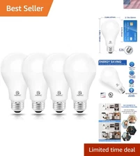 Bright Daylight Dimmable A21 LED Bulbs, 150W Equivalent, 4 Pack, Eye-Care Design