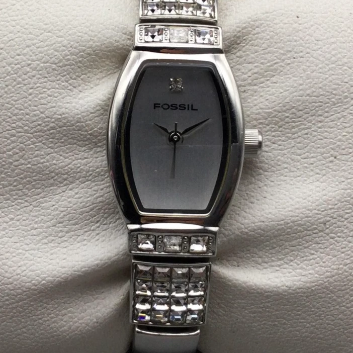 Ladies Fossil ES 1753 Silver Tone Floral Cuff Watch s-l400.jpg main image 3