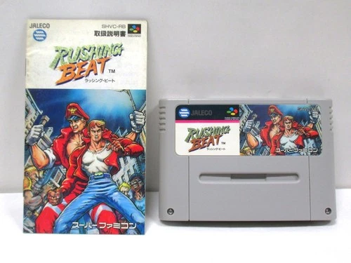 SNES -- RUSHING BEAT -- w/ Manual. Super famicom. Japan Game. 12052