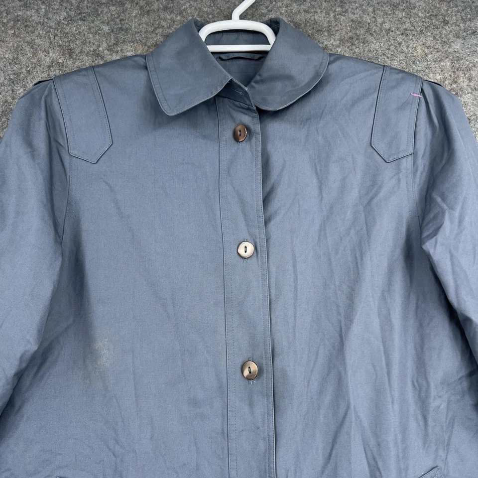 Vintage London Towne Coat Womens 8 Blue Lightweight Button Rain Jacket Lined 90s - Image 2 of 4