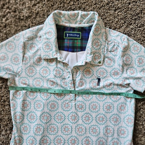 William Murray Golf Abito Donna XS Teal Geometrico Floreale Polo Manica Corta - Foto 3 di 7