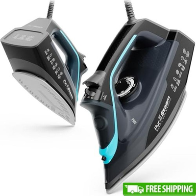 #ad #ad SteamBurst 1750W Steam Iron Ceramic Soleplate Adjustable Steam Self Clean New $75.26